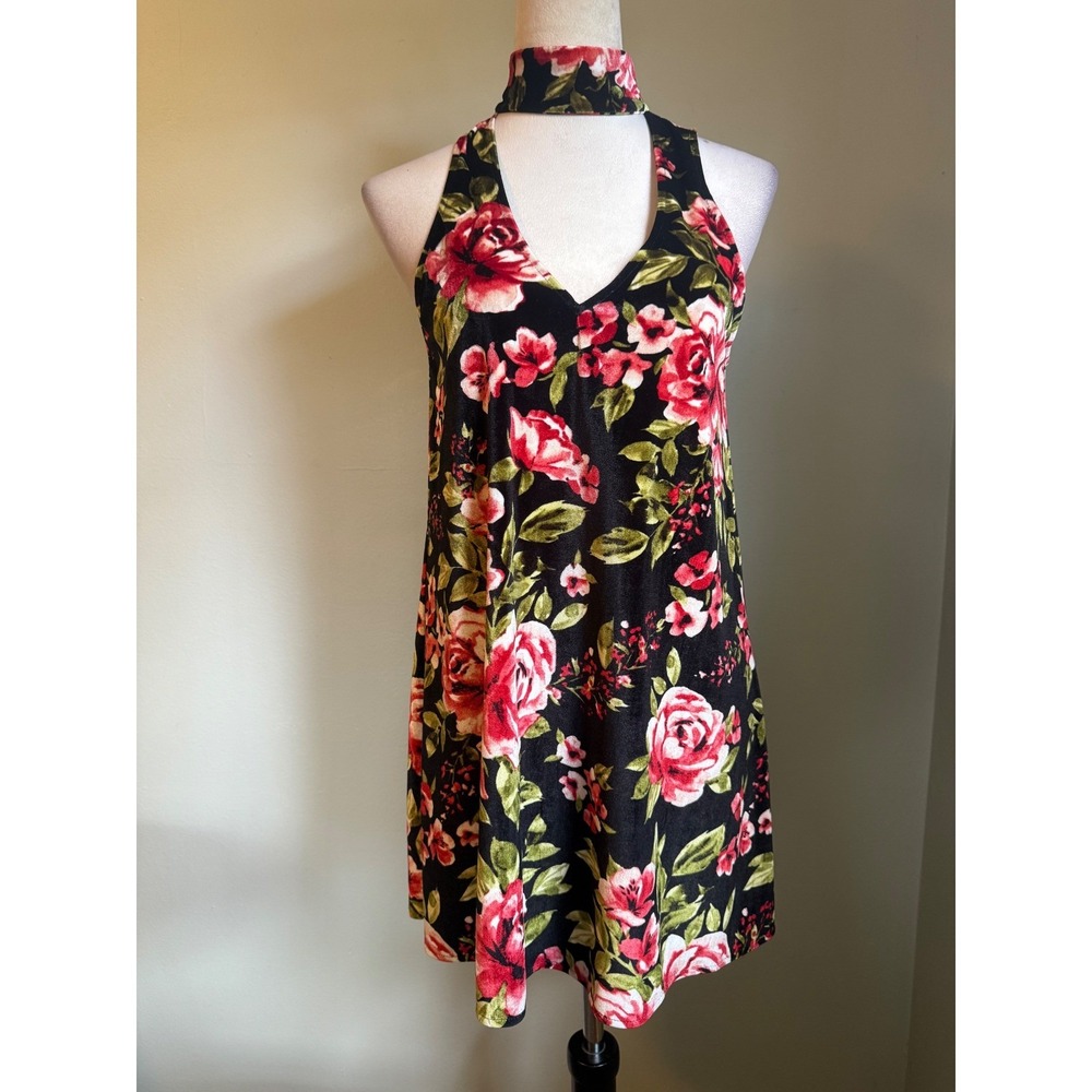 Show Me Your Mumu Friday Choker Dress Velvet Floral Mini whimsi Y2K boho XS NEW